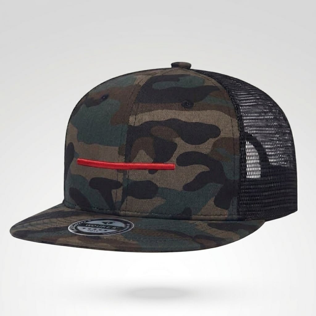 Camo Snapback Red Line - Asian Woodland