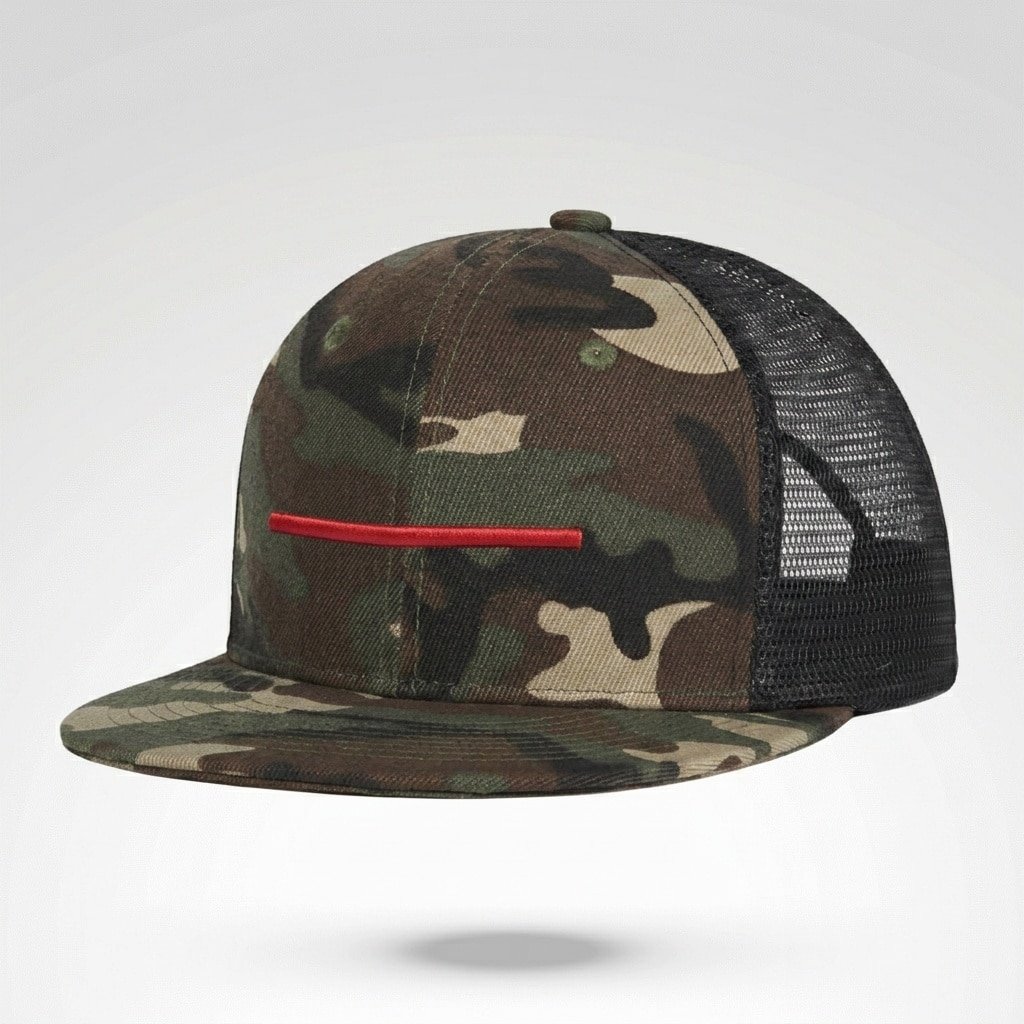 Camo Snapback Red Line - Woodland