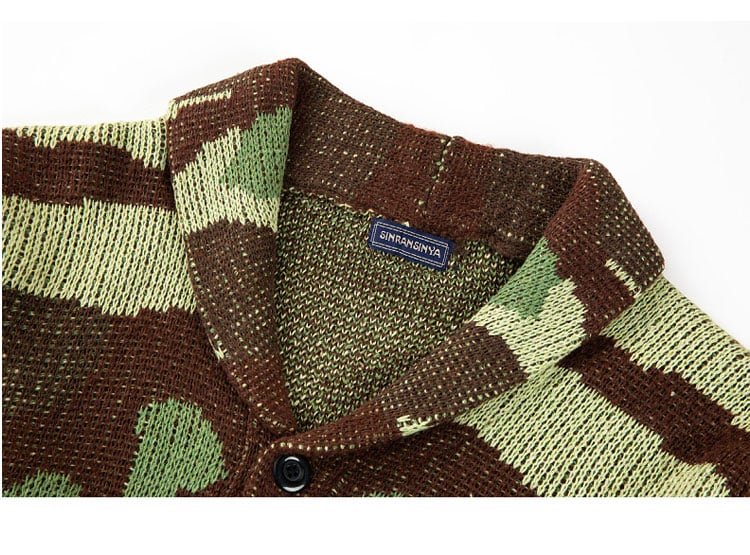 camo cardigan mens