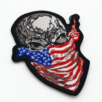 American flag skull patch