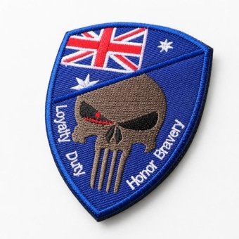 Australian flag skull patch
