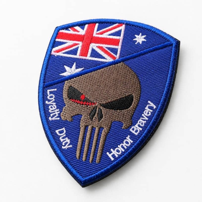 Australian flag skull patch