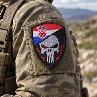 Croatia skull flag patch