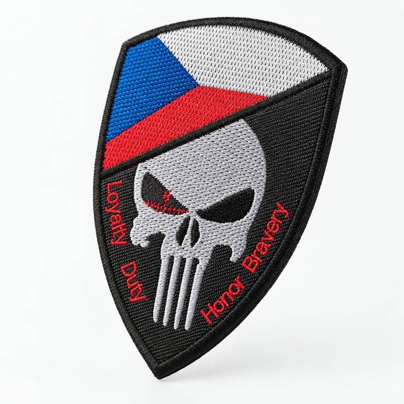 Czech Republic skull flag patch