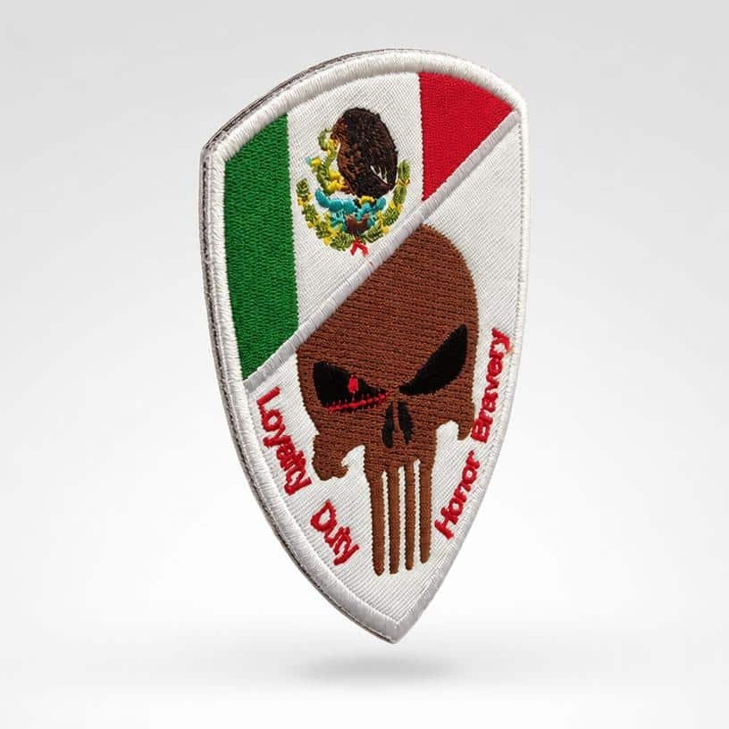 Mexico skull flag patch