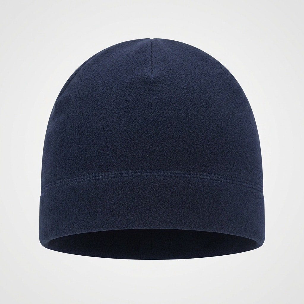 Navy blue fleece beanie