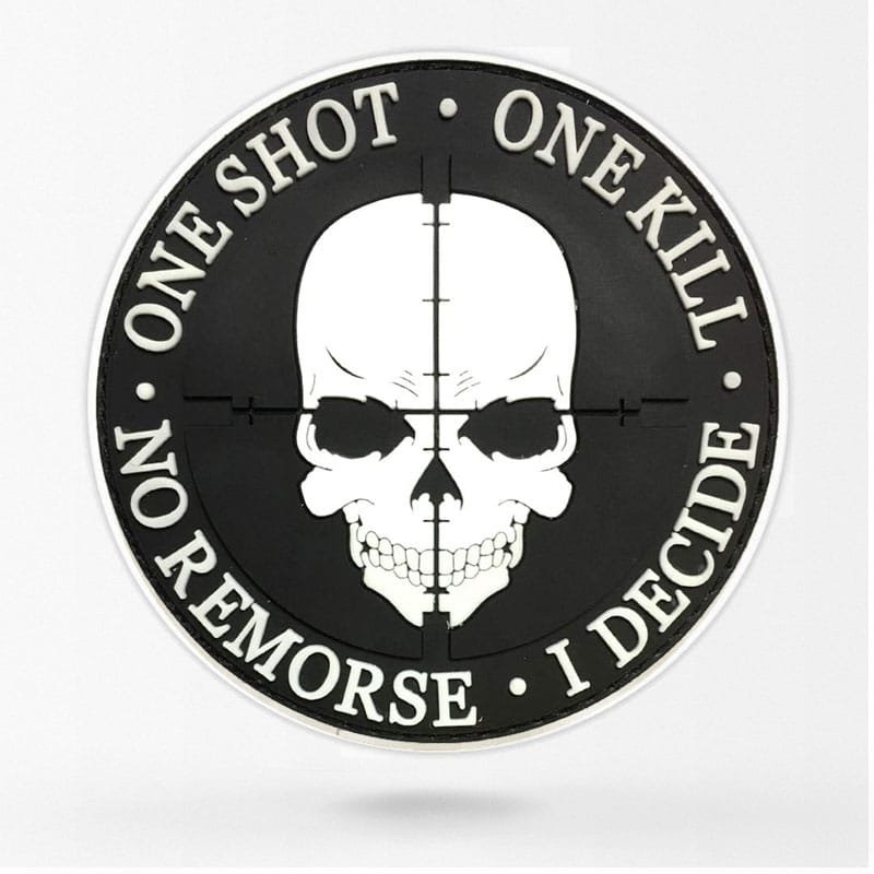 One shot one kill patch with skull White