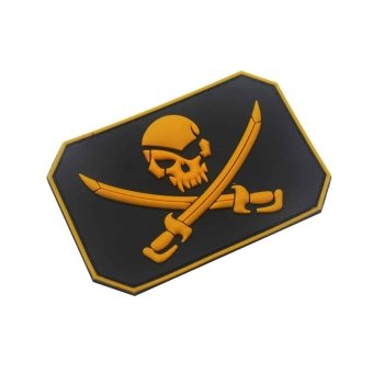 Pirate skull patch PVC Orange