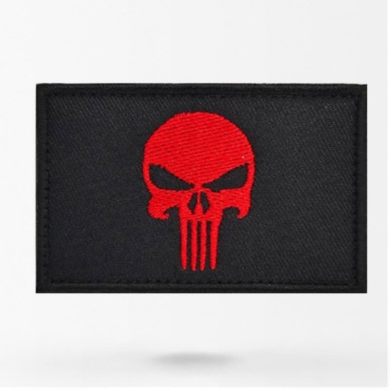 Punisher skull patch Red