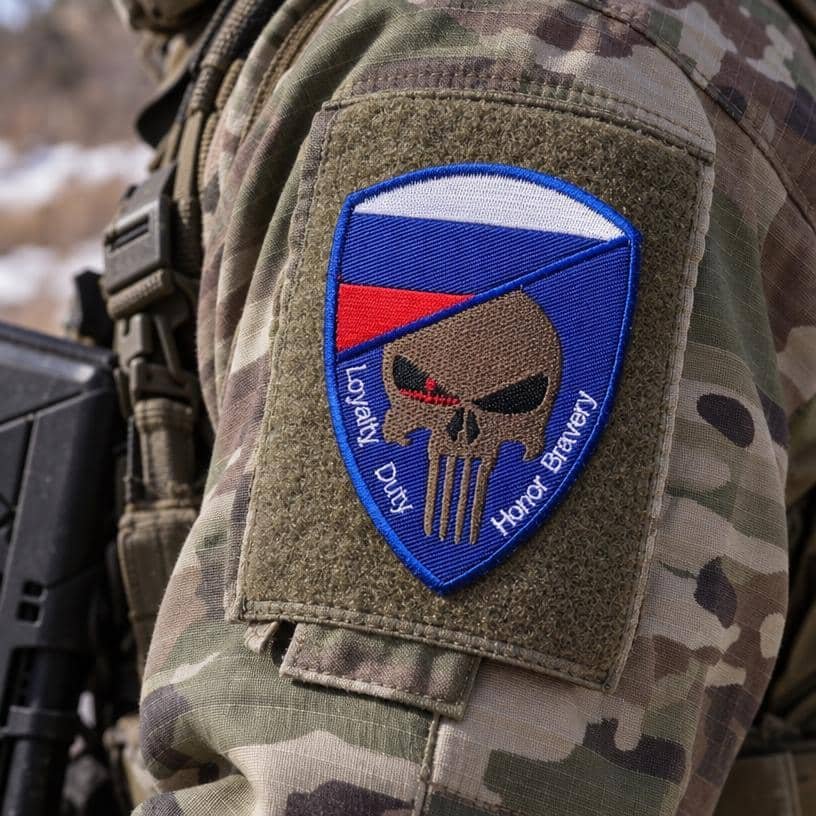 Russia skull flag patch