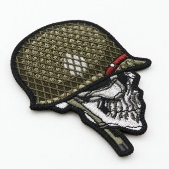 Skull with helmet patch