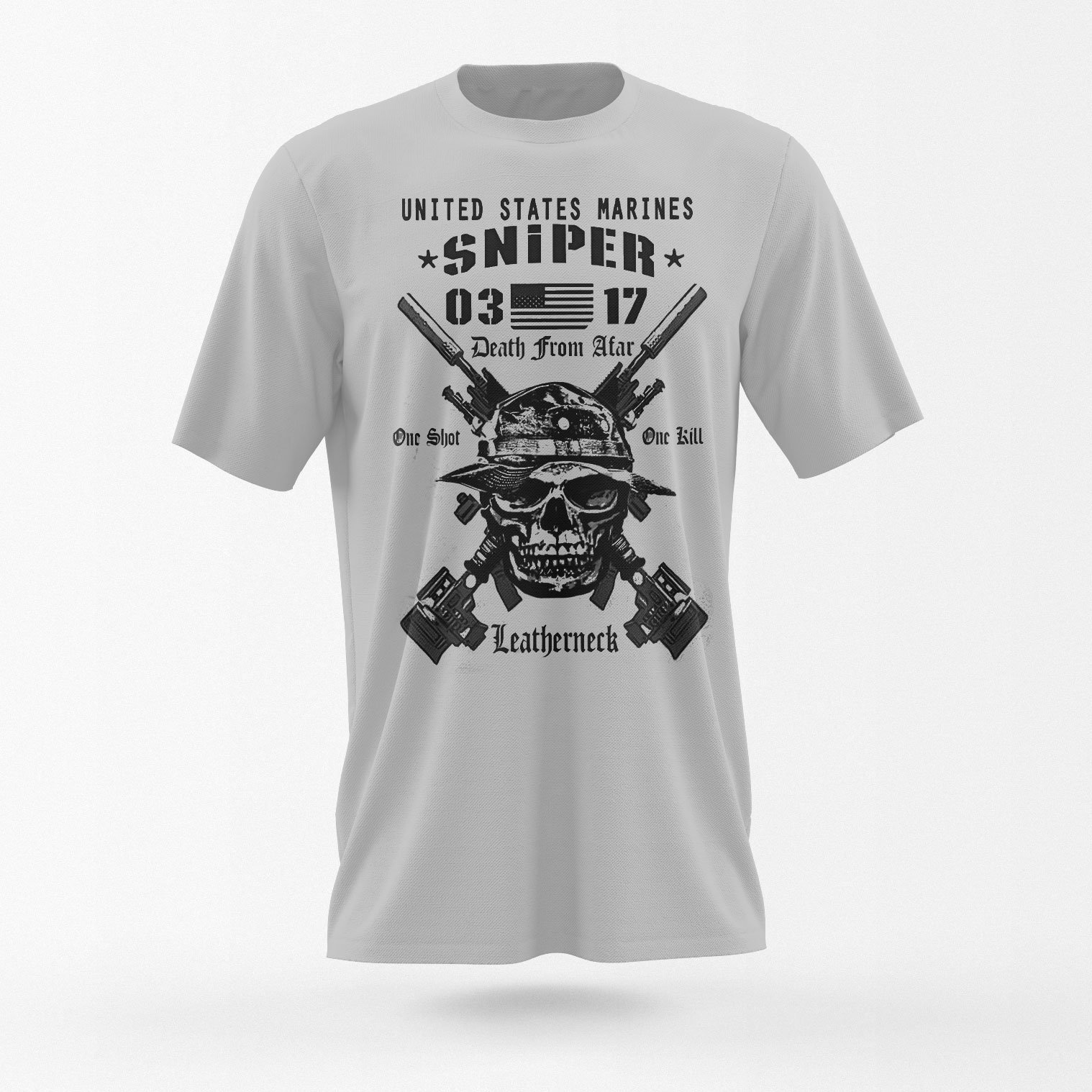 usmc sniper t shirt Grey