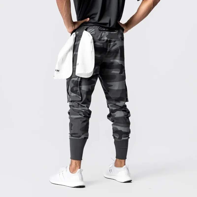 Black and grey camo joggers