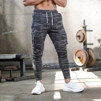 Camo joggers with zippers