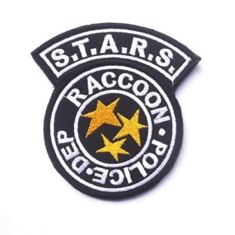 raccoon city patch Embroidered - White