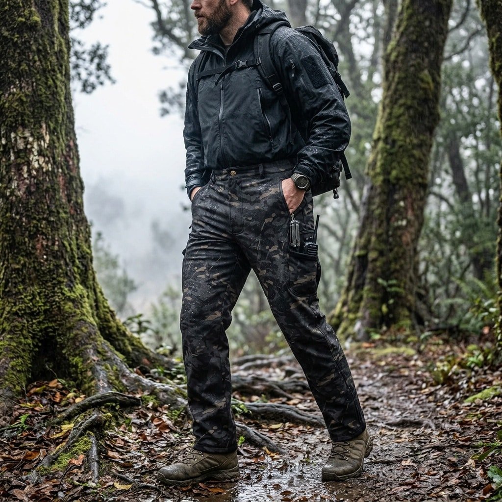 Waterproof softshell pants – Multicam Black