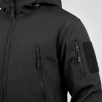 Black tactical softshell jacket “Veter”