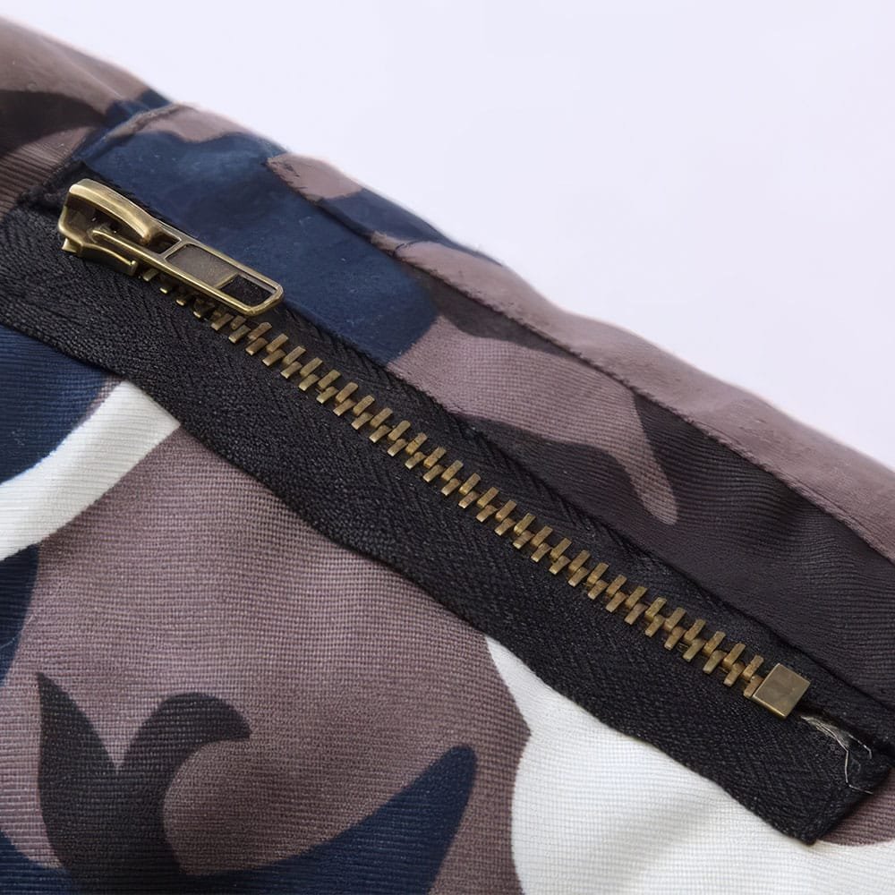 camouflage parka with fur hood