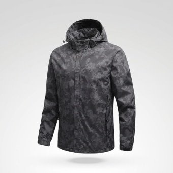 Tactical rain jacket with hood