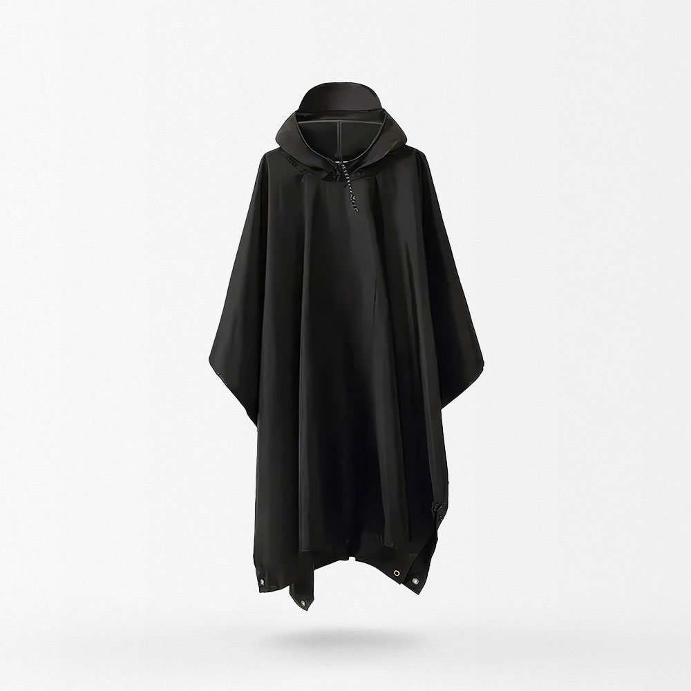 waterproof military poncho black