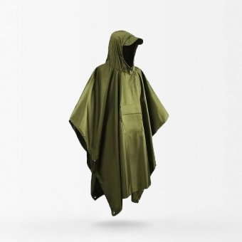 Водонепроницаемое военное пончо цвета хаки (OD green)