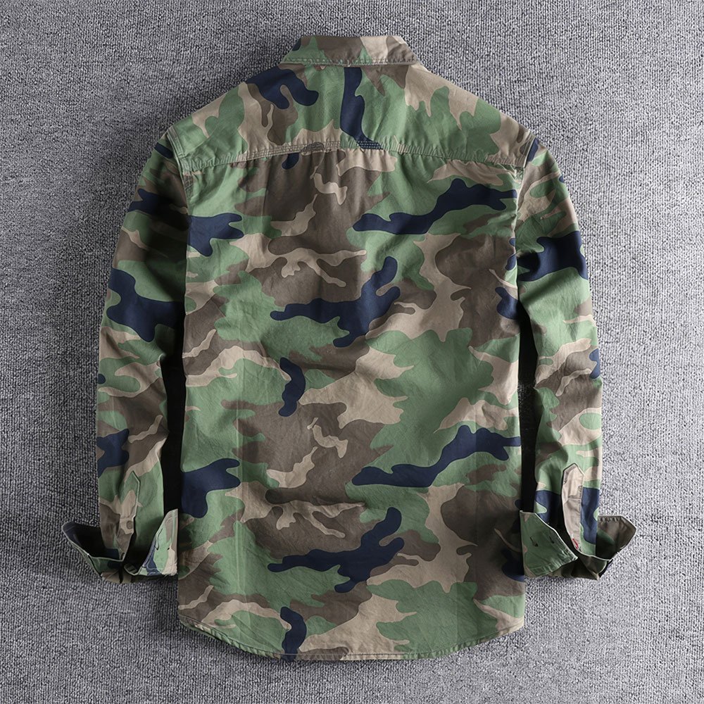 camo button up shirt mens