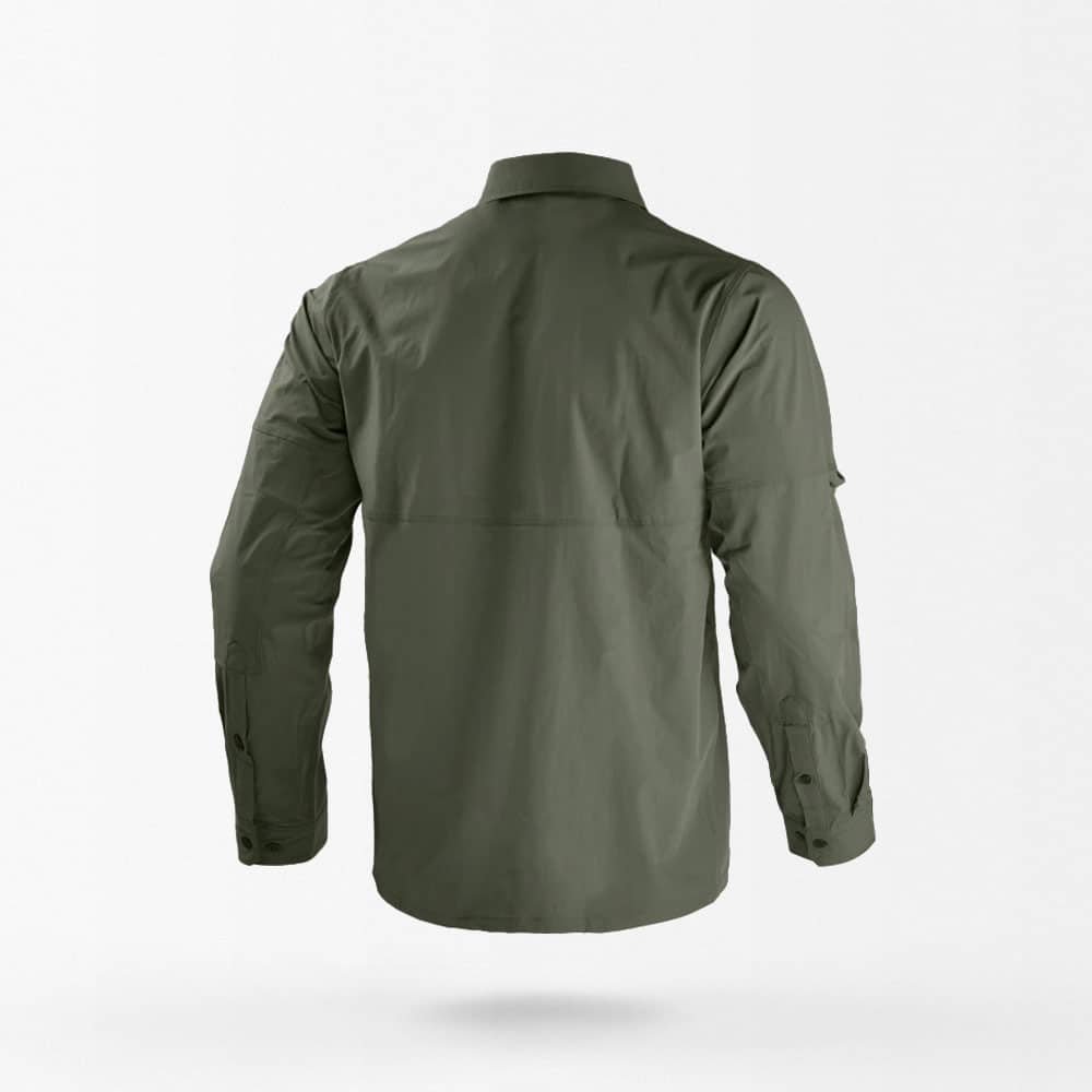 long sleeve military style button down shirt