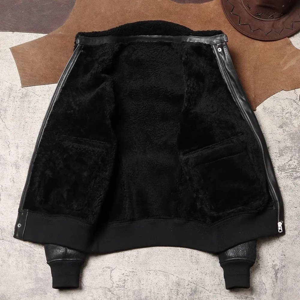 A2 Bomber Leather Jacket Black