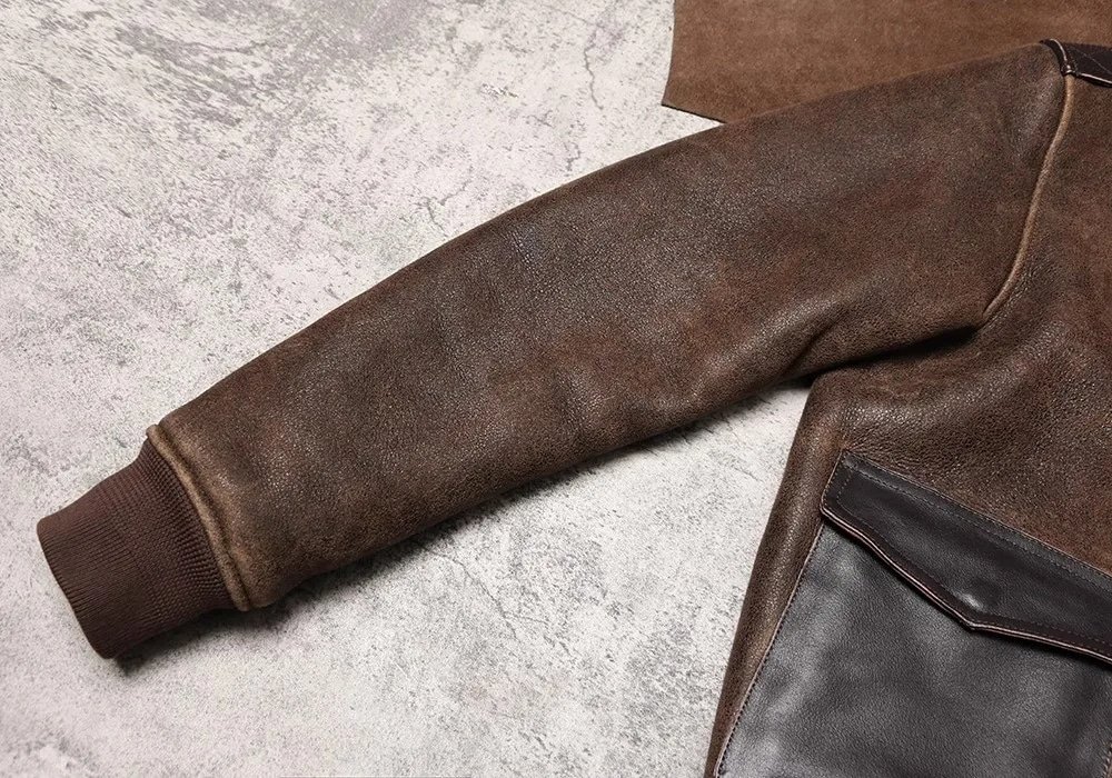 A2 Bomber Leather Jacket Brown