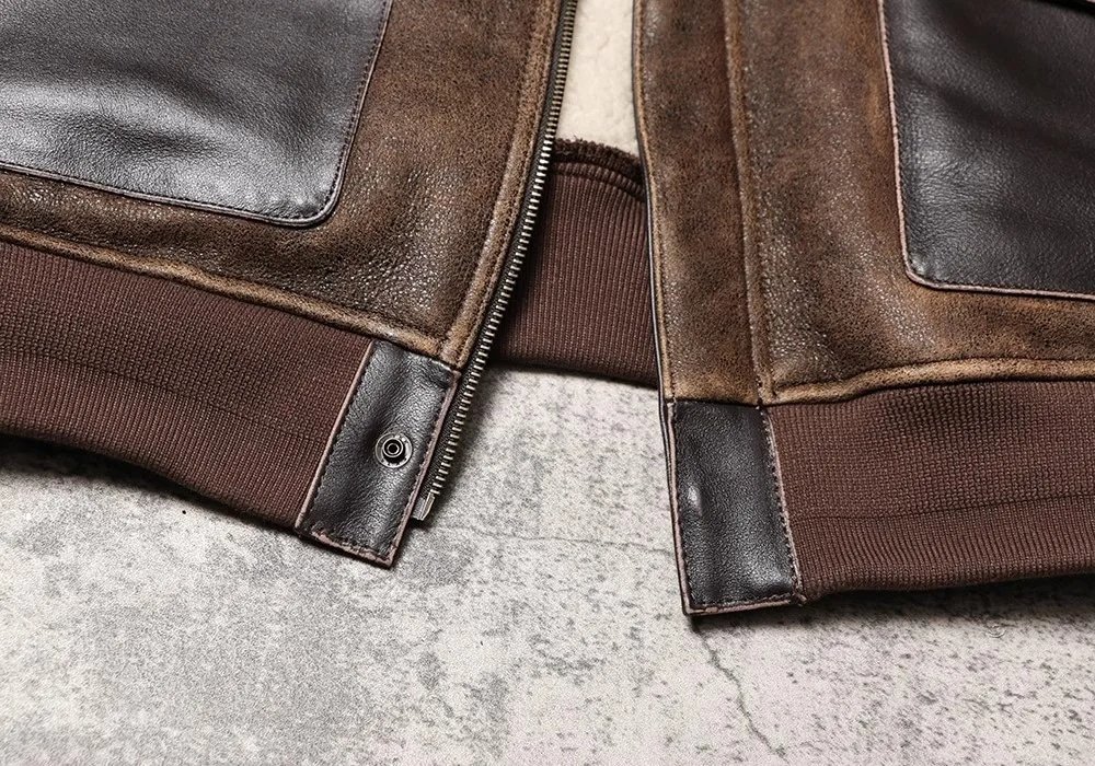 A2 Bomber Leather Jacket Brown