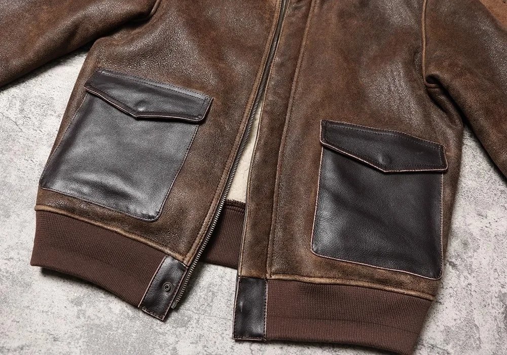 A2 Bomber Leather Jacket Brown