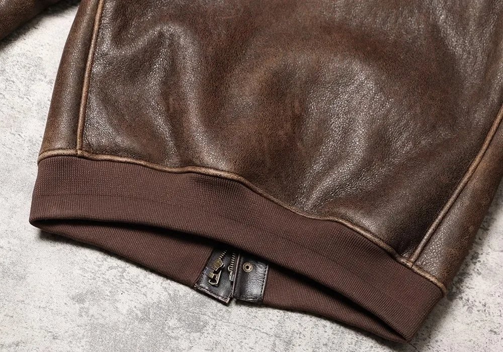 A2 Bomber Leather Jacket Brown