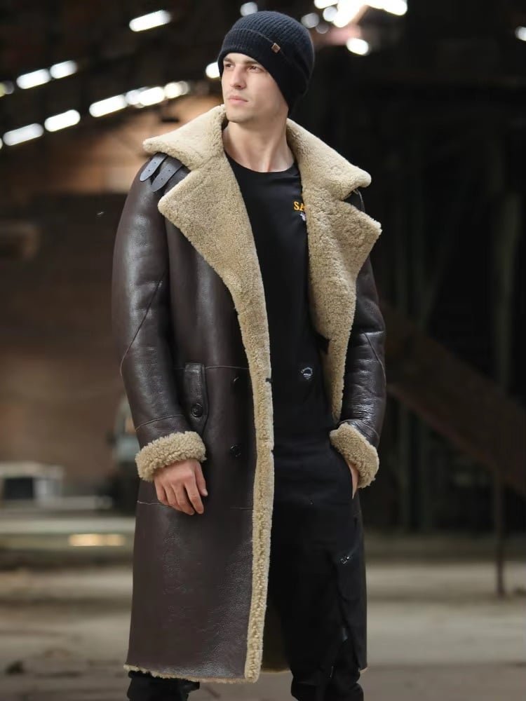 military coat sheep fur collar