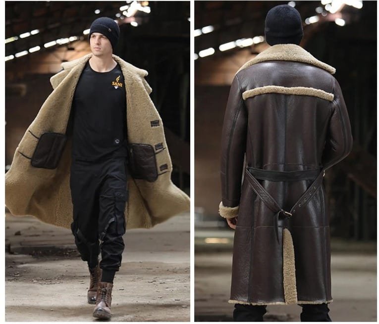 military coat sheep fur collar