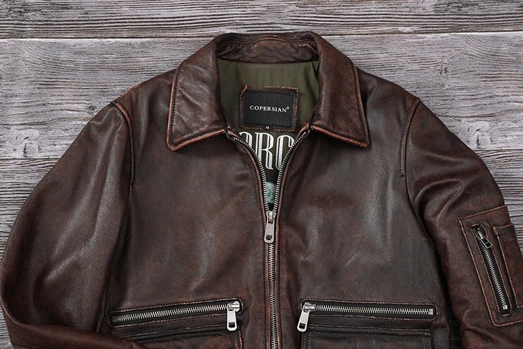 Copersian Leather Bomber Jacket