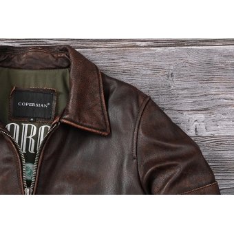 Copersian Leather Bomber Jacket