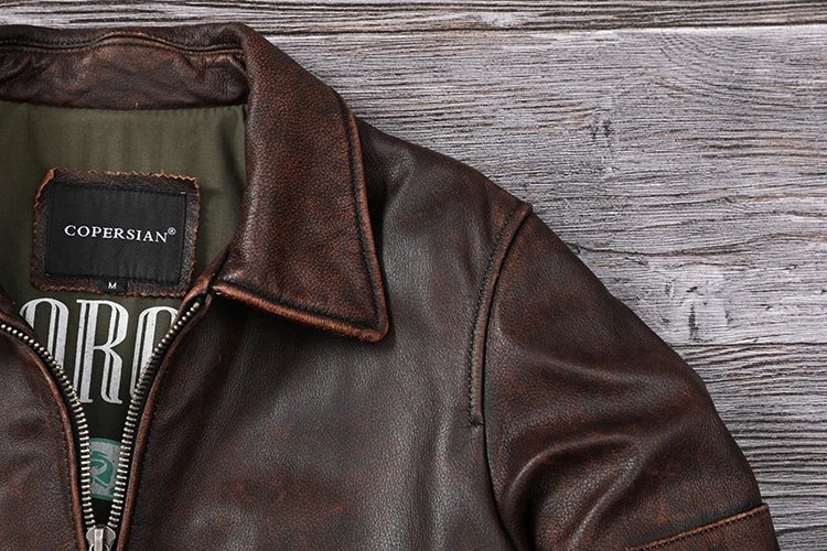 Copersian Leather Bomber Jacket