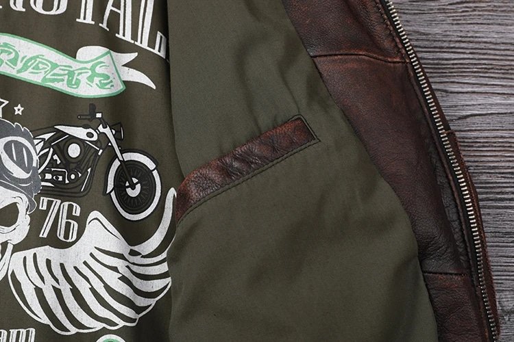 Copersian Leather Bomber Jacket