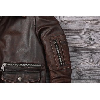 Copersian Leather Bomber Jacket