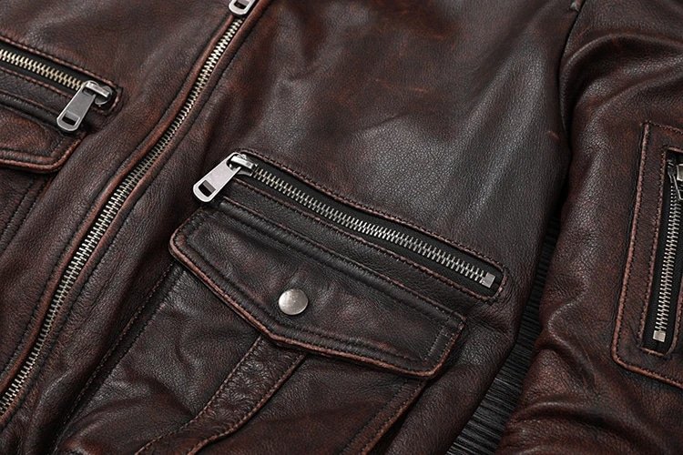 Copersian Leather Bomber Jacket