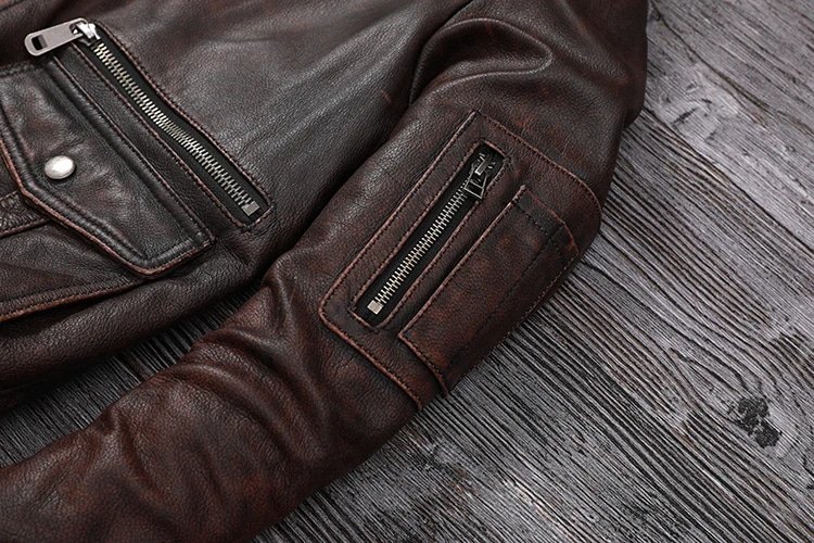 Copersian Leather Bomber Jacket