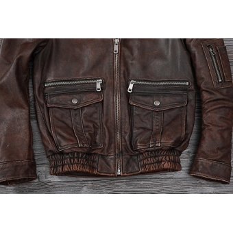 brown leather flight jacket vintage