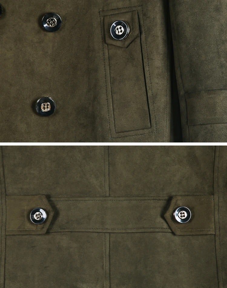 Double breasted military trench coat Green|Grey|Olive