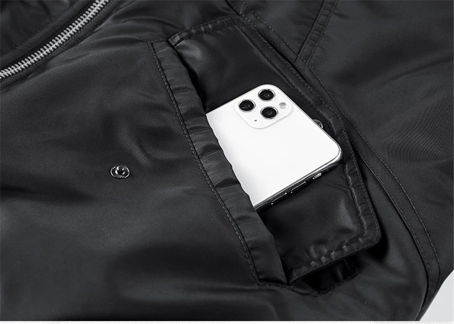mens winter techwear bomber jacket Black|Green