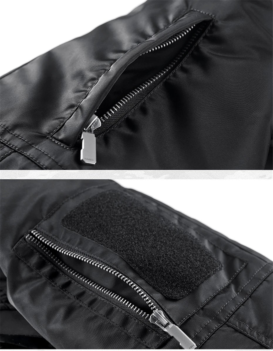 mens winter techwear bomber jacket Black|Green