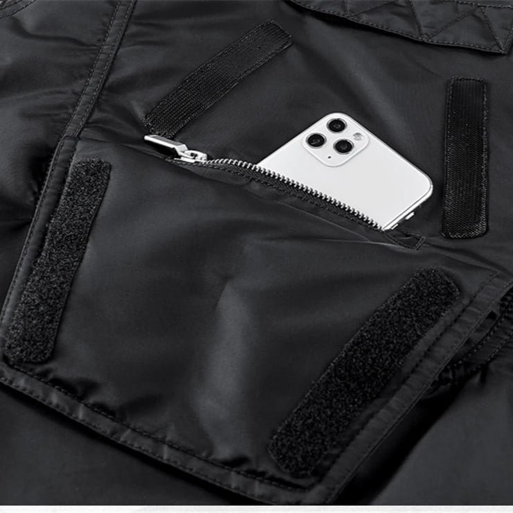 mens winter techwear bomber jacket Black|Green