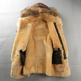 Men's military style sheepskin coat