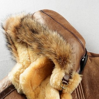 Men's military style sheepskin coat