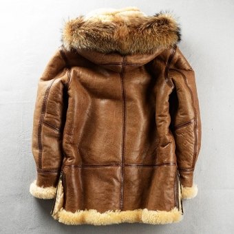 Men's military style sheepskin coat
