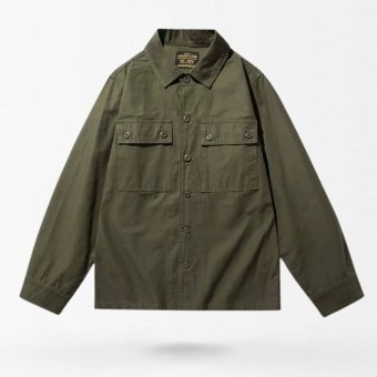 Рубашка на пуговицах цвета OD Green с нагрудными карманами